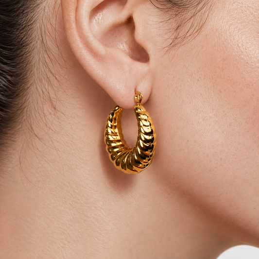 Sculpted Twist Hoop Earrings