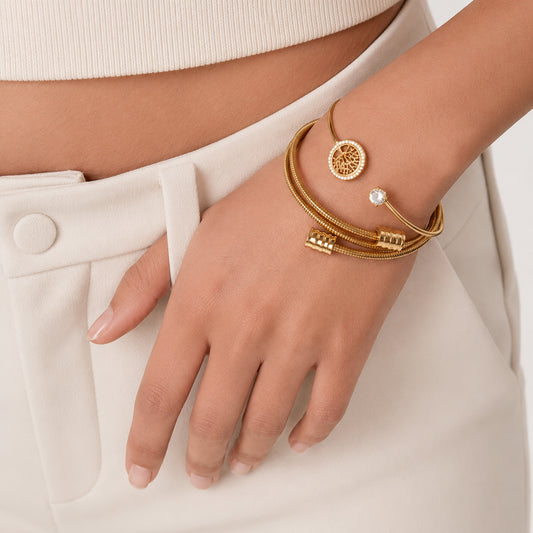 Double Cable Knot Cuff Bracelet