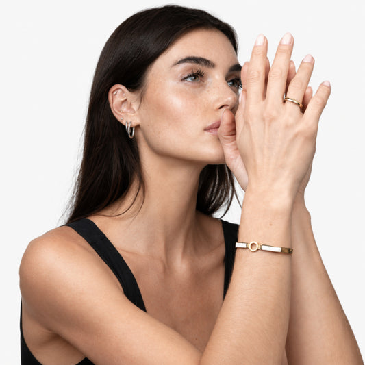 White Inlay Circle Bangle