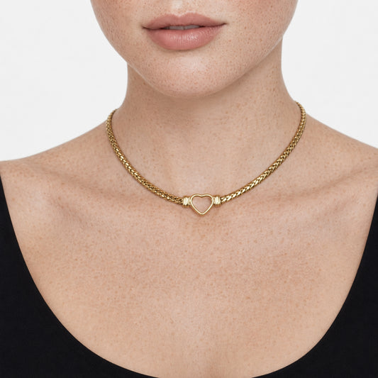 Heart Curb Chain Necklace