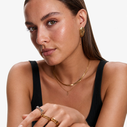 Crystal Initial Pendant Necklace