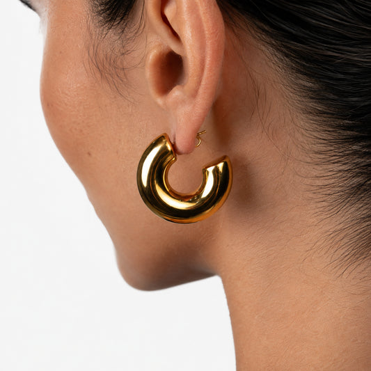 Chunky Dome Hoop Earrings