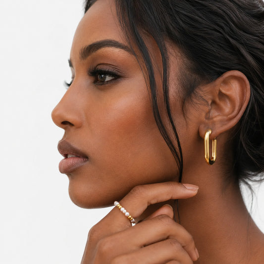 Squared U Hoop Earrings