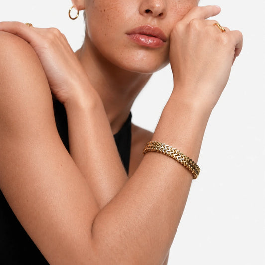 Woven Chevron Chain Bracelet